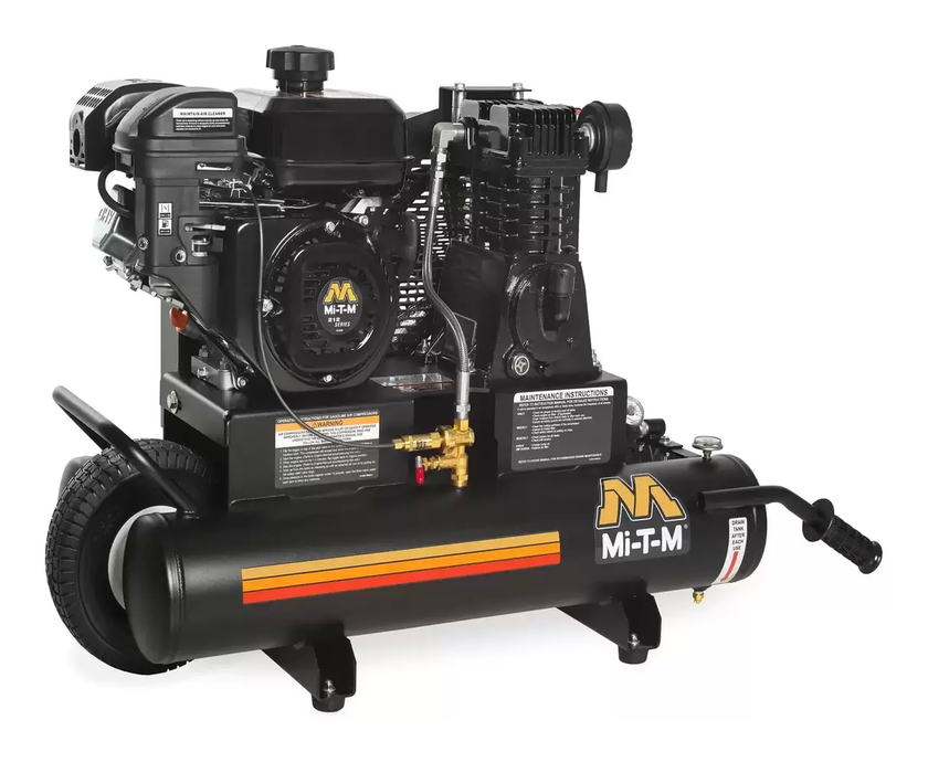 8-Gallon Industrial Single Stage Gasoline Air Compressor (Mi-T-M Engine)