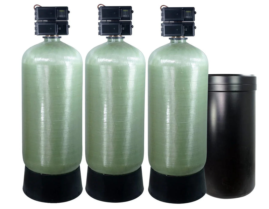 Fleck 3900 3" Triplex Commercial Metered Water Softener