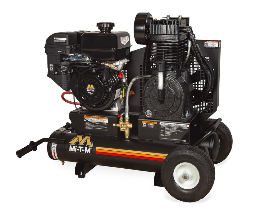 8-Gallon Industrial Two Stage Gasoline Air Compressor (Mi-T-M Engine)